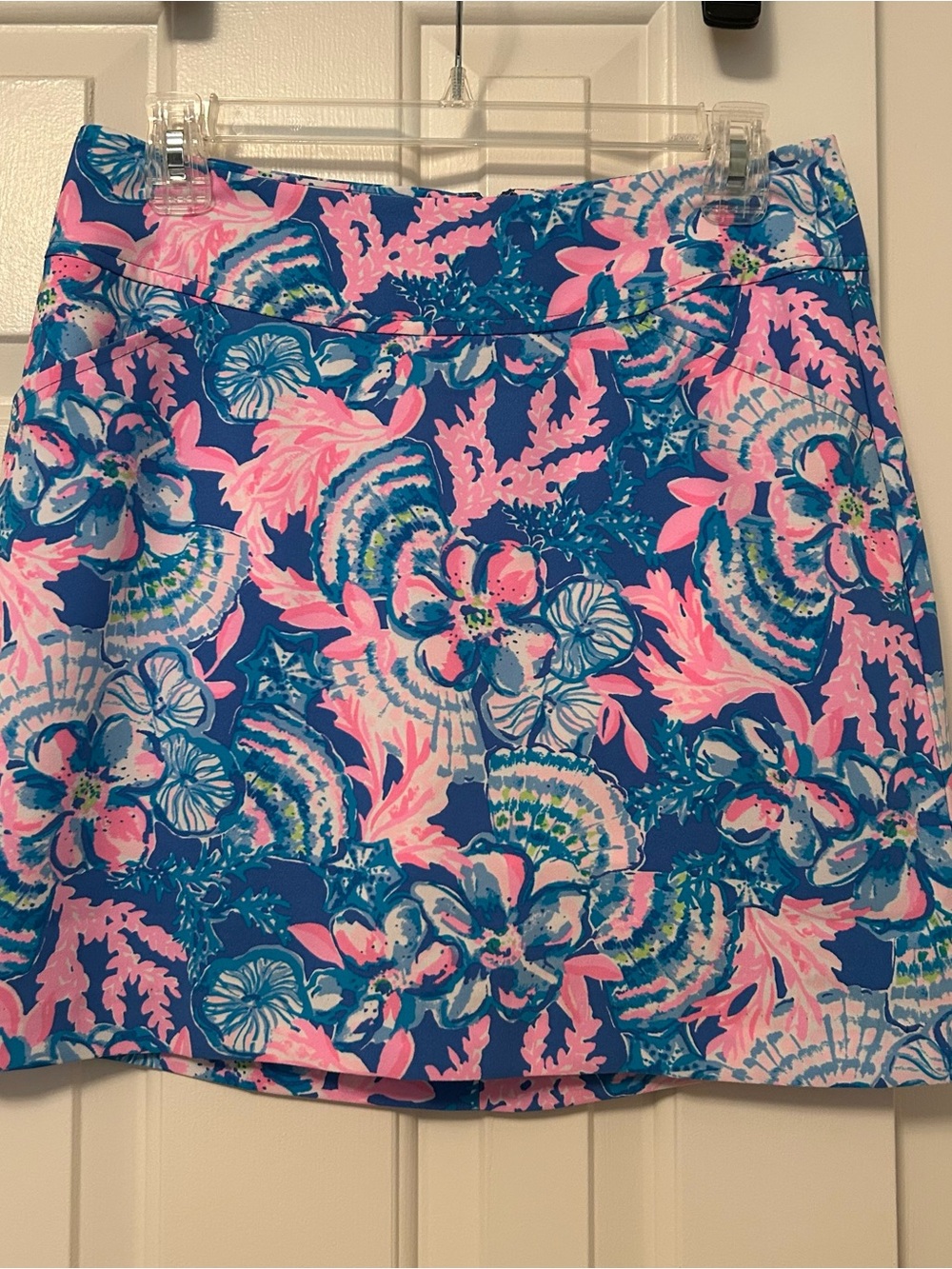 Lilly Pulitzer Jonas Stretch Skort Skirt Blue Tang Sitting Seaside Size 4